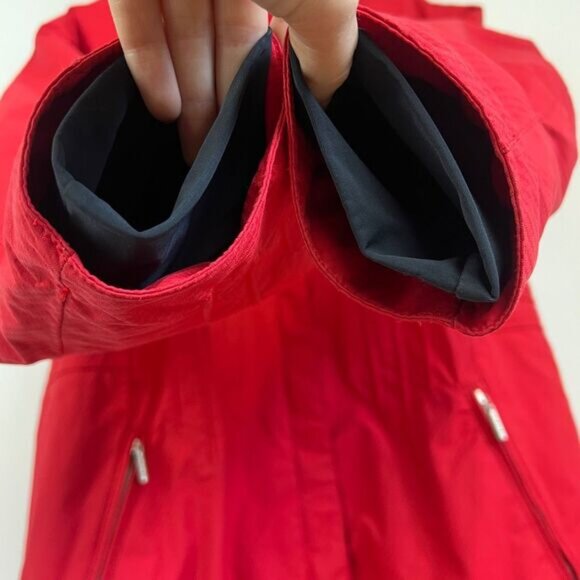 Avalanche Women's Large Red Long Hooded Nylon Ski Snow Patrol Overcoat Jacket - Picture 3 of 14